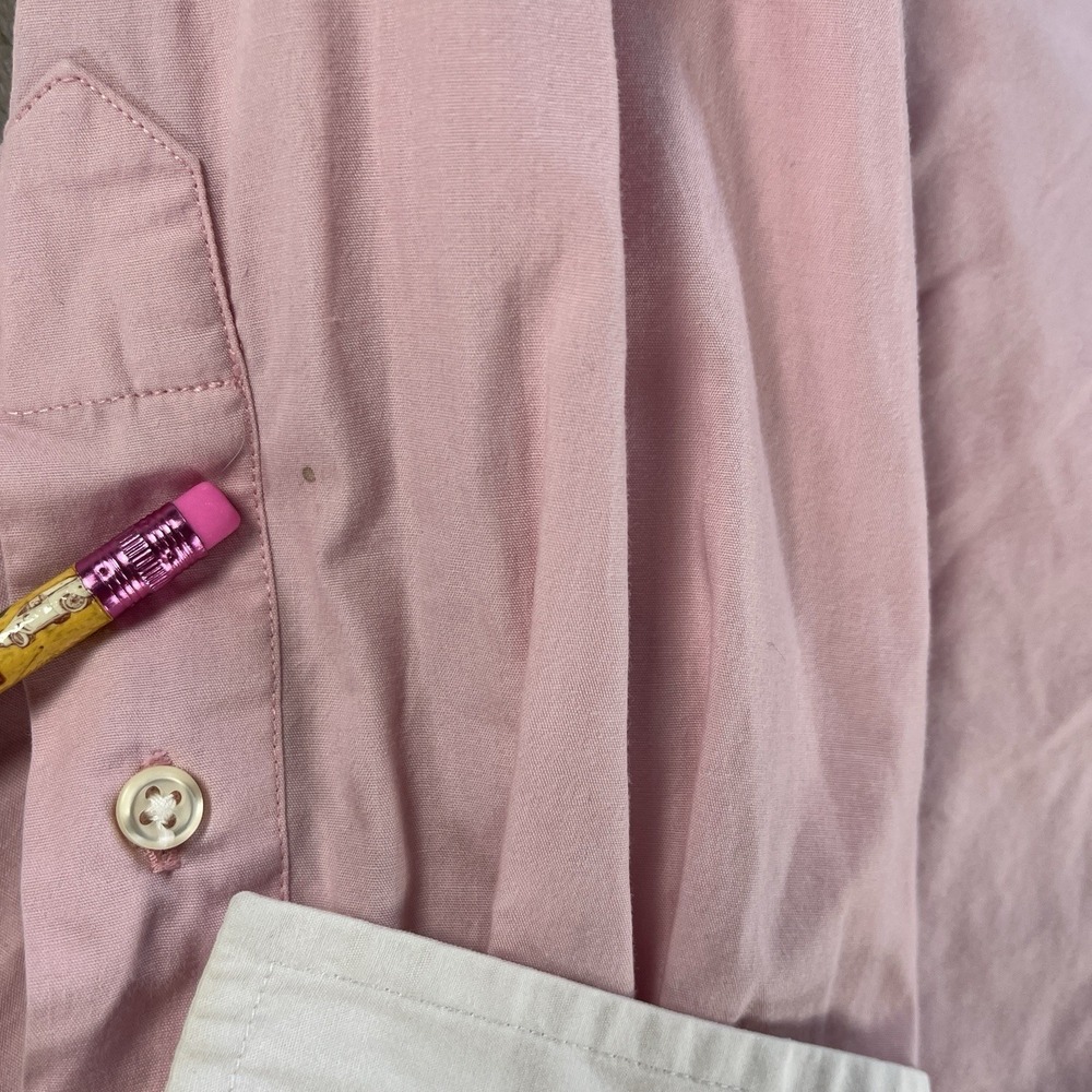 Vintage Y2K Lauren Ralph Lauren Button Down Shirt 10 Pink Contrast Old Money - Picture 5 of 13